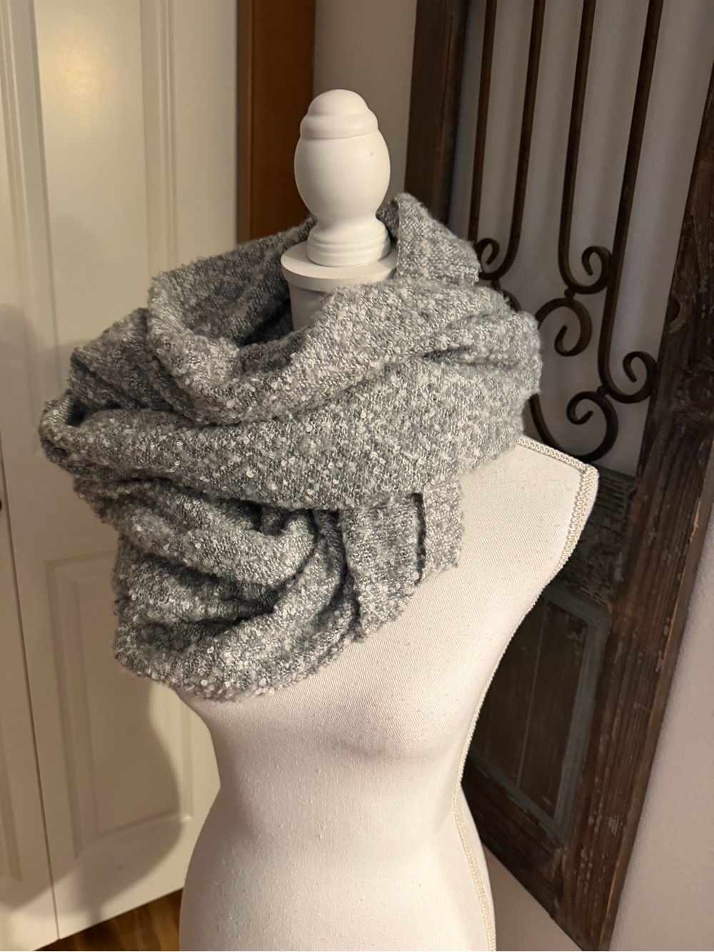 Altar'd State Gray Bouclé Infinity Scarf